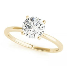 Load image into Gallery viewer, Round brilliant cut knife-edge solitaire 18k solid gold (white/yellow/rose)