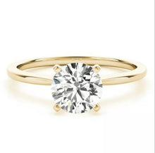 Load image into Gallery viewer, Round brilliant cut knife-edge solitaire 18k solid gold (white/yellow/rose)