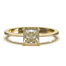 Load image into Gallery viewer, Princess cut solitaire 9k solid gold (white/yellow/rose)