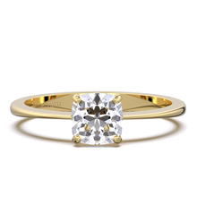 Load image into Gallery viewer, Cushion cut solitaire 9k solid gold (white/yellow/rose)