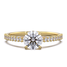 Load image into Gallery viewer, Round brilliant cut knife-edge solitaire 9k solid gold (white/yellow/rose) with eternity