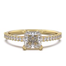 Load image into Gallery viewer, Princess cut solitaire 9k solid gold (white/yellow/rose) with eternity