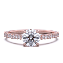 Load image into Gallery viewer, Round brilliant cut knife-edge solitaire 9k solid gold (white/yellow/rose) with eternity