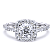 Load image into Gallery viewer, Round brilliant cut halo 9k solid gold (white/yellow/rose)