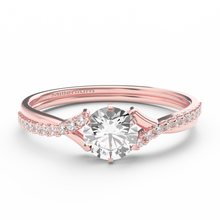 Load image into Gallery viewer, Twist band round brilliant cut 9k solid gold (white/yellow/rose)