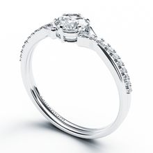 Load image into Gallery viewer, Twist band round brilliant cut 9k solid gold (white/yellow/rose)