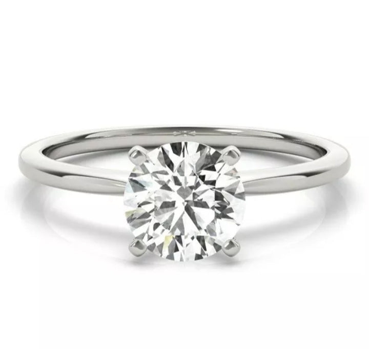 Round brilliant cut knife-edge solitaire 9k solid gold (white/yellow/rose)