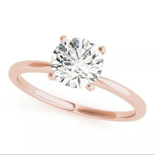 Load image into Gallery viewer, Round brilliant cut knife-edge solitaire 9k solid gold (white/yellow/rose)
