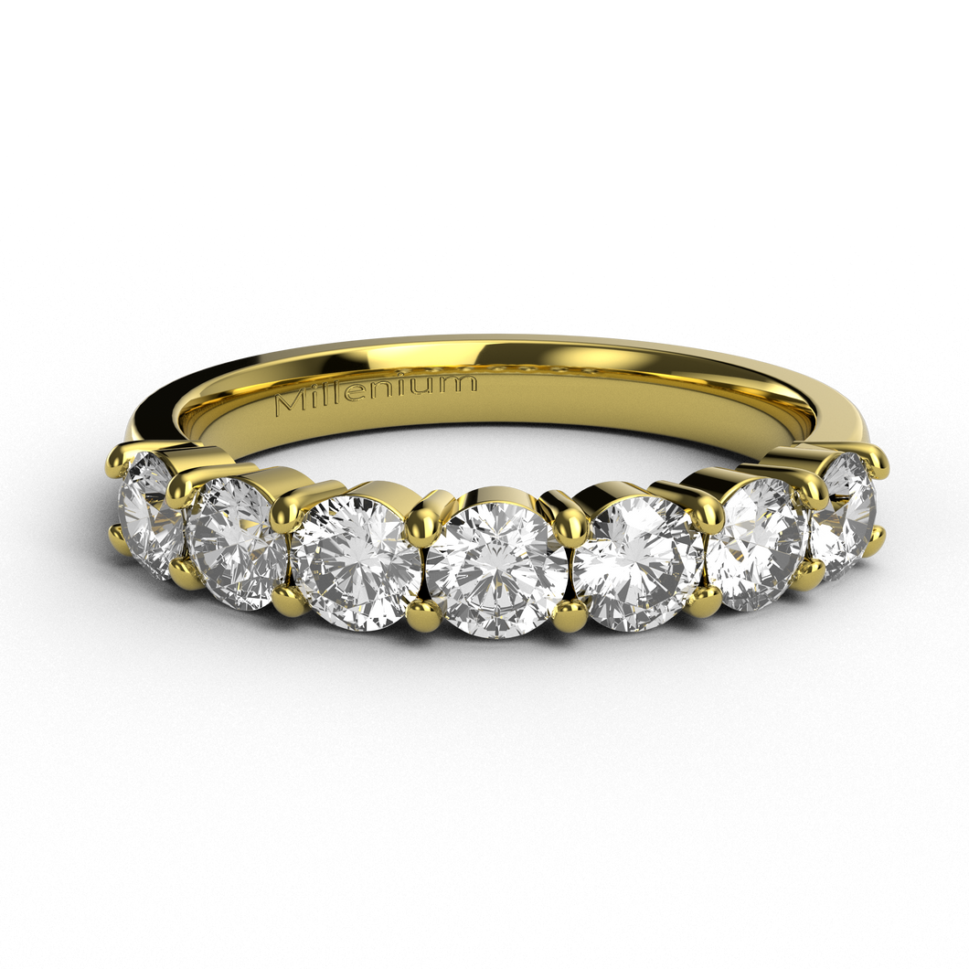 Half eternity band 9k/18k solid gold (white/rose/yellow)