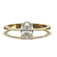Load image into Gallery viewer, Oval solitaire 18k solid gold (white/yellow/rose) Lab Grown Diamond Ring
