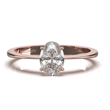 Load image into Gallery viewer, Oval solitaire 18k solid gold (white/yellow/rose) Lab Grown Diamond Ring
