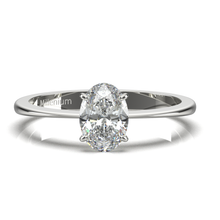 Load image into Gallery viewer, Oval solitaire 18k solid gold (white/yellow/rose) Lab Grown Diamond Ring
