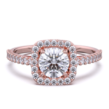 Load image into Gallery viewer, Round brilliant cut halo 9k solid gold (white/yellow/rose)
