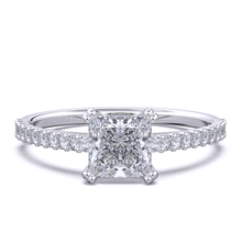 Load image into Gallery viewer, Princess cut solitaire 9k solid gold (white/yellow/rose) with eternity
