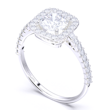 Load image into Gallery viewer, Round brilliant cut halo 9k solid gold (white/yellow/rose)
