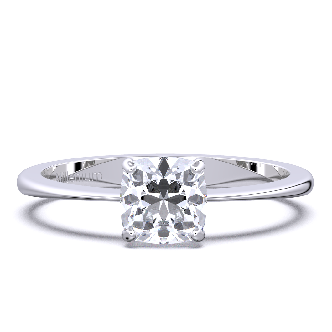 Cushion cut solitaire 9k solid gold (white/yellow/rose)