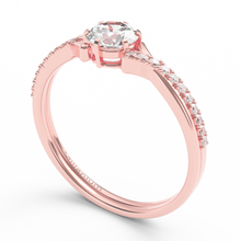 Load image into Gallery viewer, Twist band round brilliant cut 9k solid gold (white/yellow/rose)
