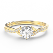 Load image into Gallery viewer, Twist band round brilliant cut 9k solid gold (white/yellow/rose)
