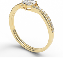 Load image into Gallery viewer, Twist band round brilliant cut 9k solid gold (white/yellow/rose)
