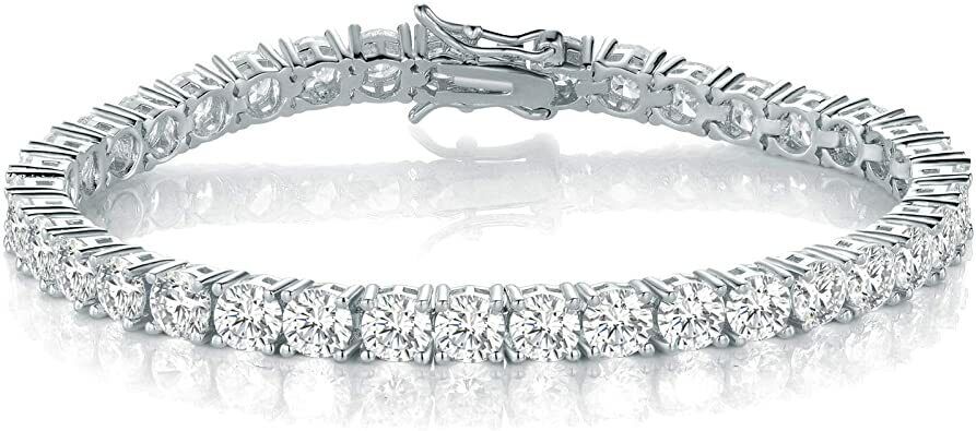Sterling silver moissanite tennis bracelet 3mm stones